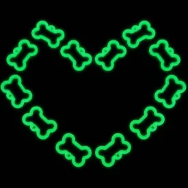 12 Pieces Silicone Dog Tags Silencer Dog Pet Name Tag Glow in The Dark Silencer to Quiet Noisy (Bone Shape)