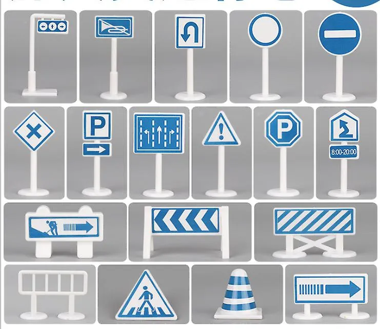 18pcs traffic signs Large City, Traffic Car Park Play Mat - Waterproof, Non-woven, Playmat With Car AZ16399