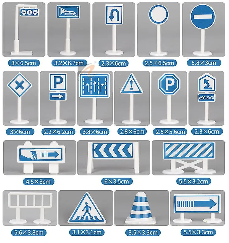18pcs traffic signs Large City, Traffic Car Park Play Mat - Waterproof, Non-woven, Playmat With Car AZ16399