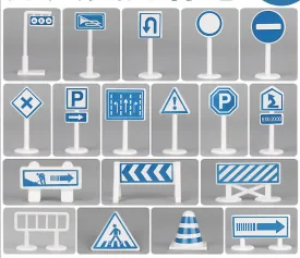 18pcs traffic signs Large City, Traffic Car Park Play Mat - Waterproof, Non-woven, Playmat With Car AZ16399