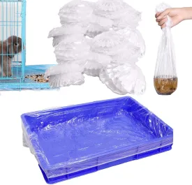 19x37 Rabbit Cage Disposable Liner 50 PCS Clear Plastic Tray Liners Bunny Litter Bag Cleaning Accessories