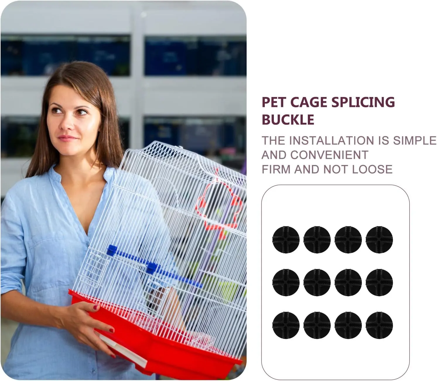 36 pcs Pet Cage Buckles Portable Cage Connectors Simple Closet Buckles Home Wire Cube Shelf Connectors Modular Storage