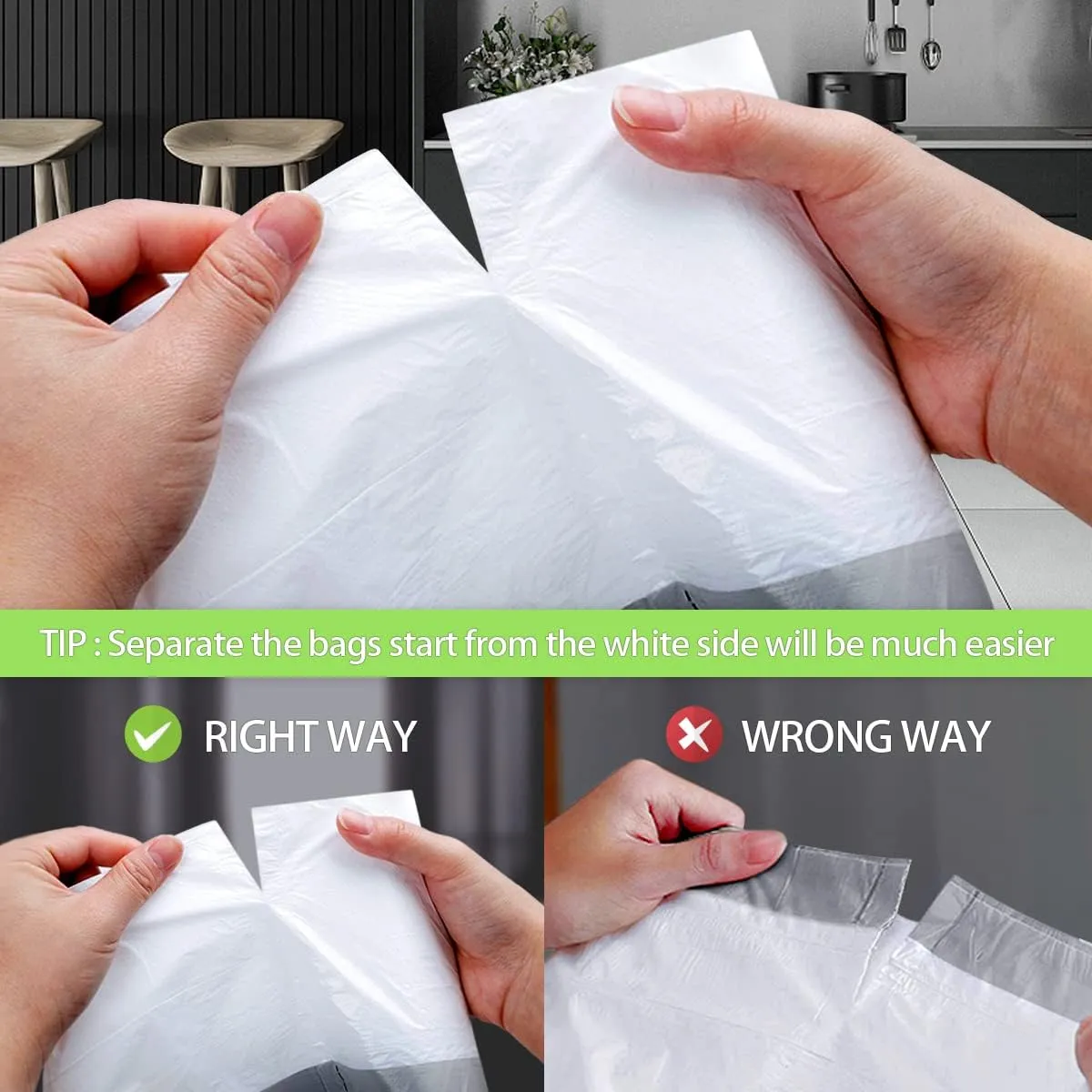 4 Gallon 140 Counts Strong Drawstring Trash Bags Garbage Bags by Teivio, Bathroom Trash Can Bin Liners, Small Plastic Bags for home office kitchen, White