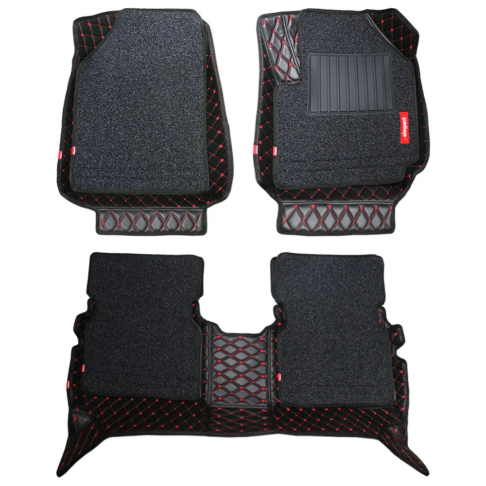 7D Car Floor Mats Black and Red For Tata Punch