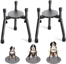 Adjustable Raised Dog Bowl Stand - Heavy Duty Metal Feeder with 3 Height Settings, Fits Medium/Large Dogs Bowls Sold Separately Metal Elevated Dog Bowl Stand