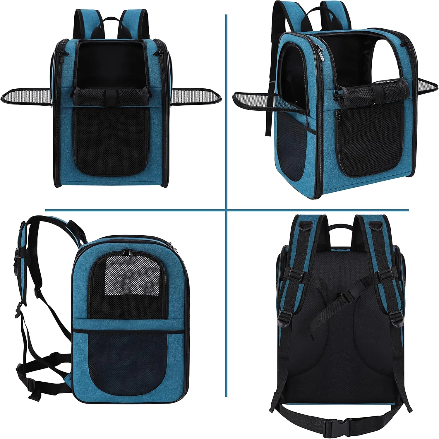 Apollo Walker Pet Carrier Backpack for Large/Small Cats and Dogs, Puppies, Safety Features and Cushion Back Support | for Travel, Hiking, Outdoor Use (Teal)