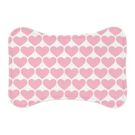 Big Pink Heart Valentine Dog Feeding Mat Bone Shape Pet Food Placemat