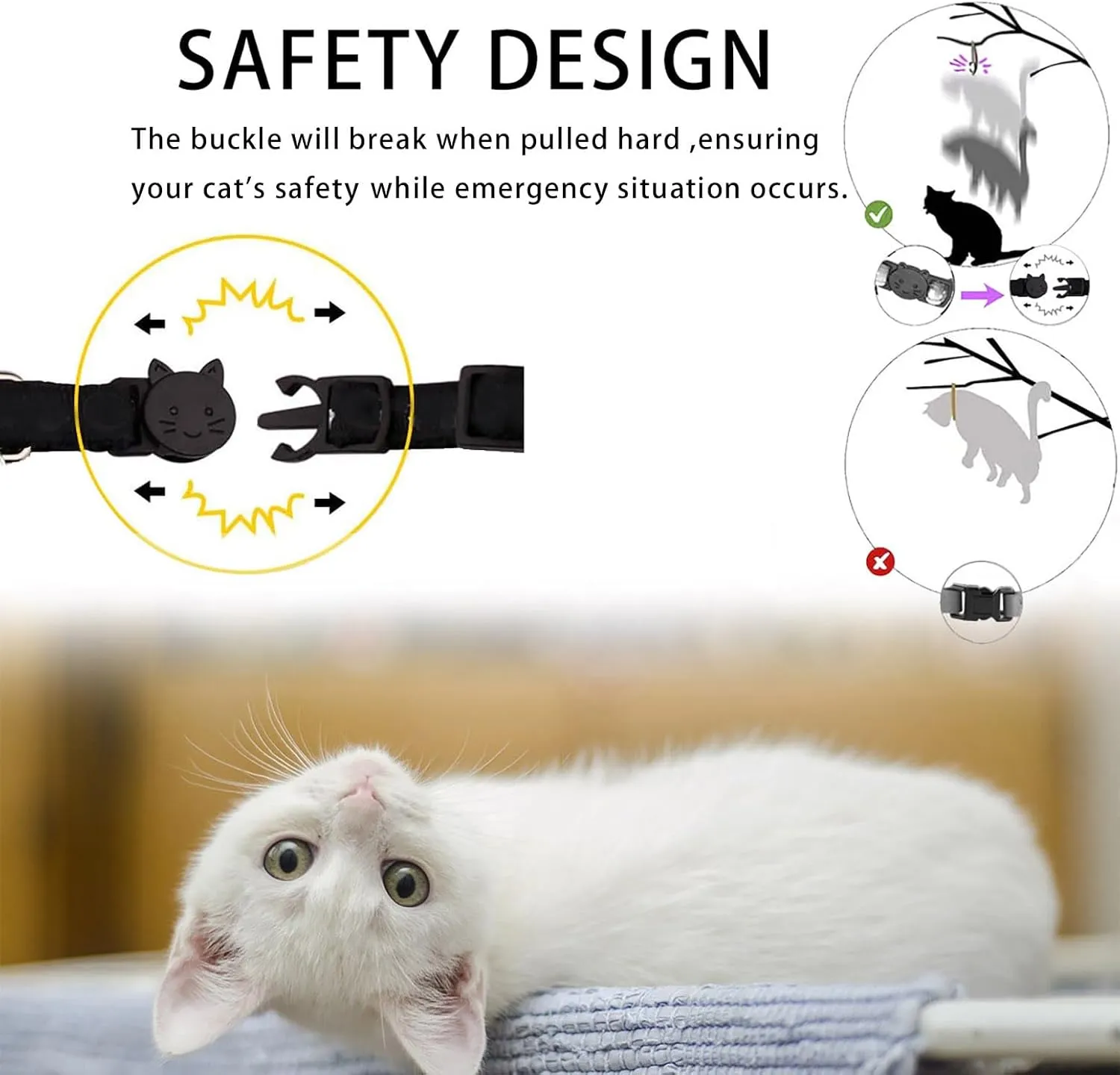 Breakaway Cat Collar with Airtag Holder,Kitten Collar with Apple Air Tag Holder and Bell for Girl Boy Cats, 0.4 Inches in Width and Lightweight. (Pink Strawberry)