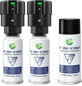 CAT Spray Pet System with 2 Pet System & 3 Pack Spray, Motion Activated Pet Proofing Repellent for Cats and Dogs, Dog & Cat Spray