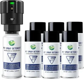 CAT Spray Pet System with 7 Pack Spray, Motion Activated Pet Proofing Repellent for Cats and Dogs, Dog & Cat Spray