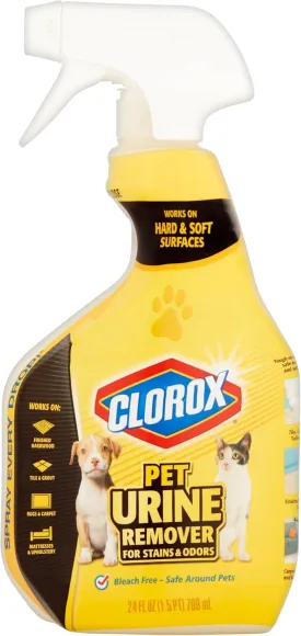 Clorox Pet Urine Remover for Stains and Odors, Spray Bottle, 24-Ounces