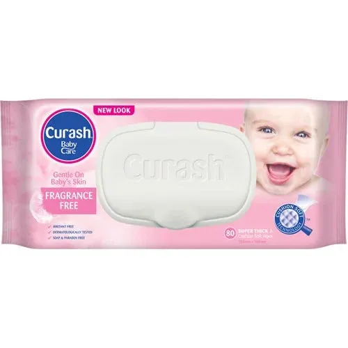 CURASH Fragrance Free Baby Wipes 80pk