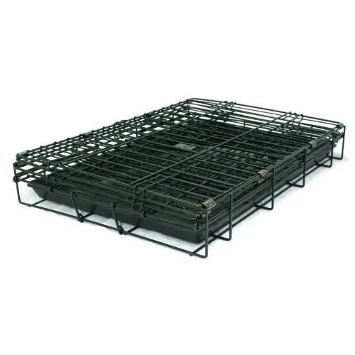 Dog Life Dog Crate Double Door Black Medium 30in