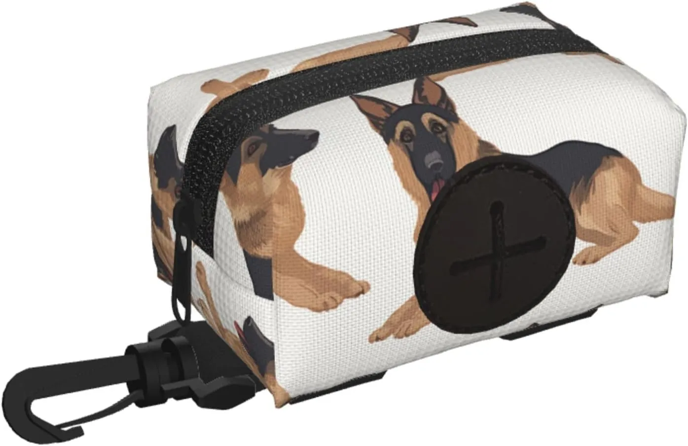 Dog Poop Bag Holder For Leash, Lightweight Dispenser For Pet Waste Bags German Shepherd Puppy Potty Carrier Small Doggy Zipper Pouch With Carabiner Clip