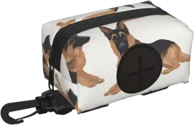 Dog Poop Bag Holder For Leash, Lightweight Dispenser For Pet Waste Bags German Shepherd Puppy Potty Carrier Small Doggy Zipper Pouch With Carabiner Clip