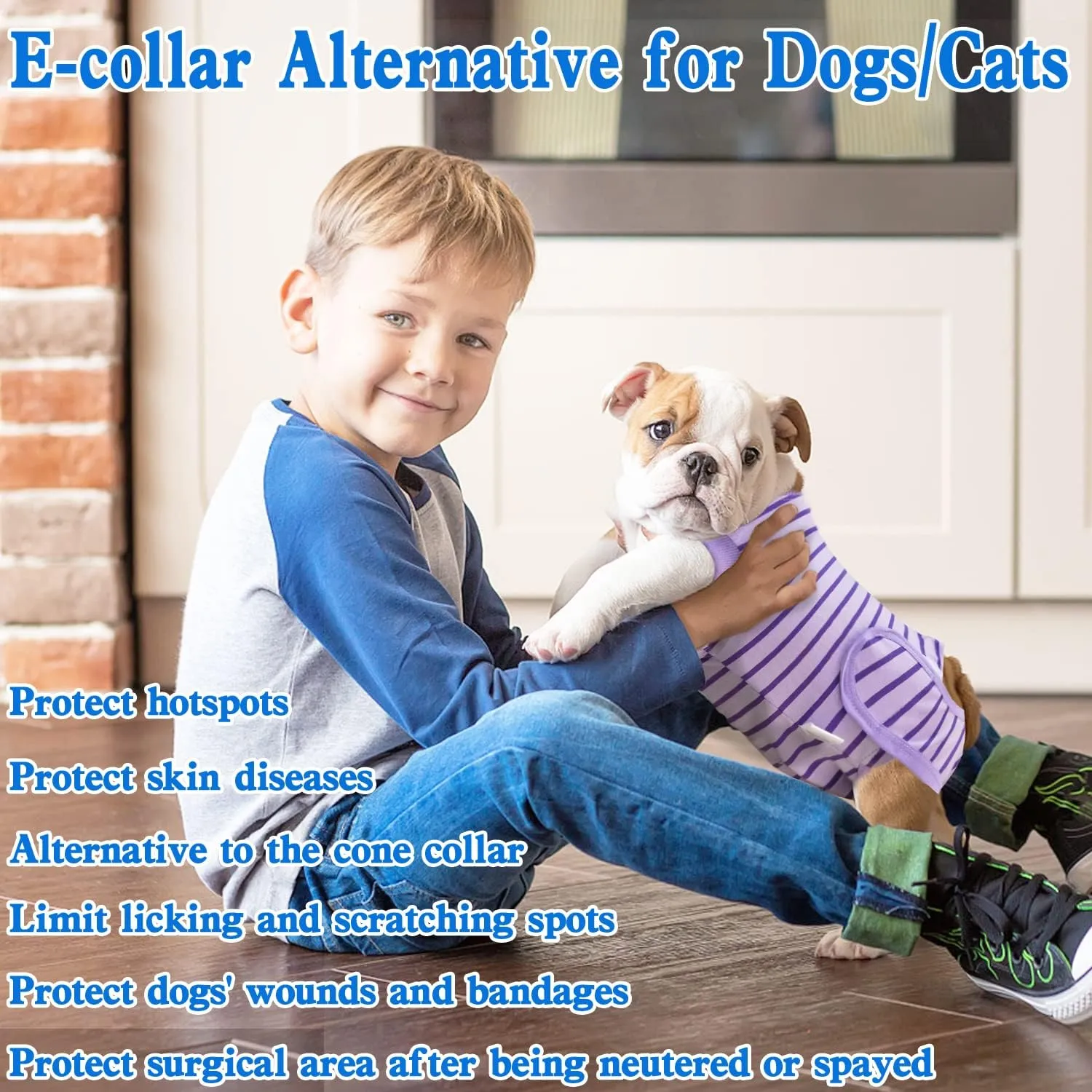 Dog Recovery Suit, Surgical Recovery Suit for Male Female Dogs Cats Spayed Onesie After Surgery, Dog Post Surgery Suit Anti Licking & Biting Surgical Shirt with Pee HolePurple XX-Large