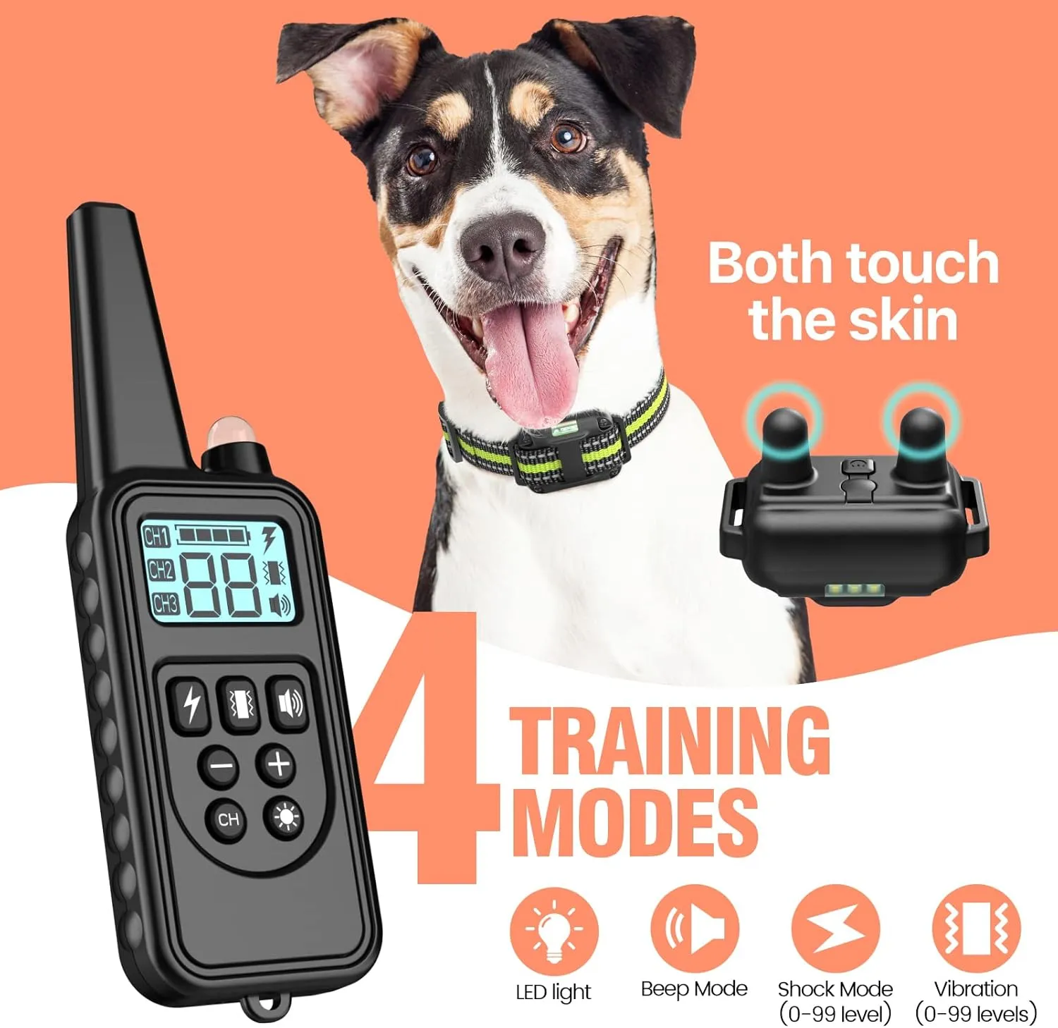 Dog Training Collar 3 Pack - 2600Ft Dog Shock Collar with Remote Control Waterproof E Collar for Dogs Training with Beep Vibration Shock Flashlight (3 PACK, 2 Green Black)