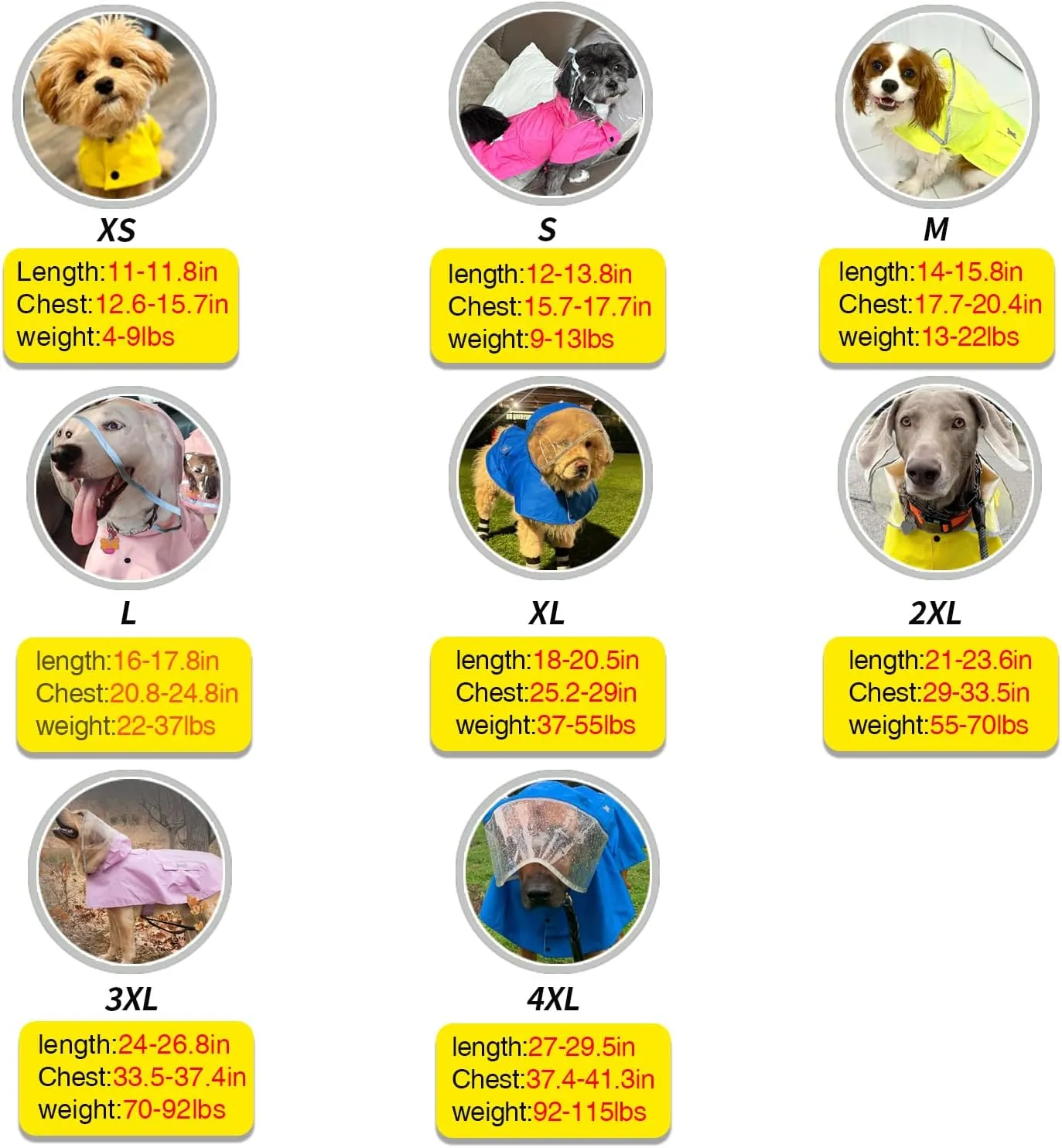 Dog Waterproof Raincoat with Poncho Hoodie, High Reflective Adjustable Yellow Pet Rain Jacket with Leash Hole for Small Medium and Large Dogs (Khaki, Medium)