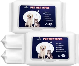 Dog Wipes for Paws and Butt  4 Pack (320 Ct) Unscented Pet Wipes for Dogs & Cats  Extra Thick, Hypoallergenic & Lint-Free Cleaning Wipes for Face, Ears, and Sensitive Areas  Travel & Home Use