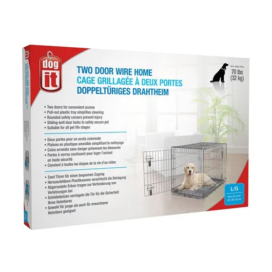 Dogit Two Door Wire Home Crates with divider - Large - 91x56x62cm