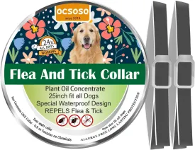 Dogs Flea and Tick Collar, 8 Months Prevention Pet Flea & Tick Collar Fit of Puppies and Large Dogs (23"x1")