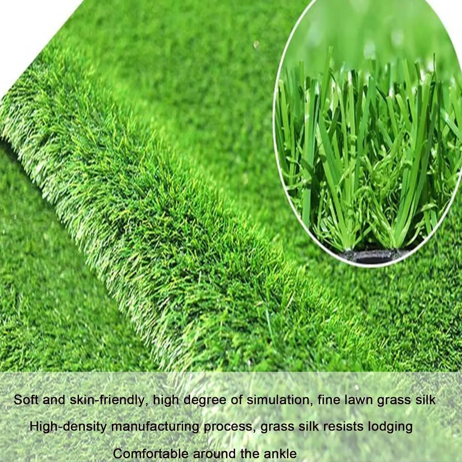 Garden Lawn Mat, Large Lawn, Outdoor Artificial Grass, Courtyard Carpet, Drainage Hole, Pet Reversible Mat for Courtyard Lawn Decoration