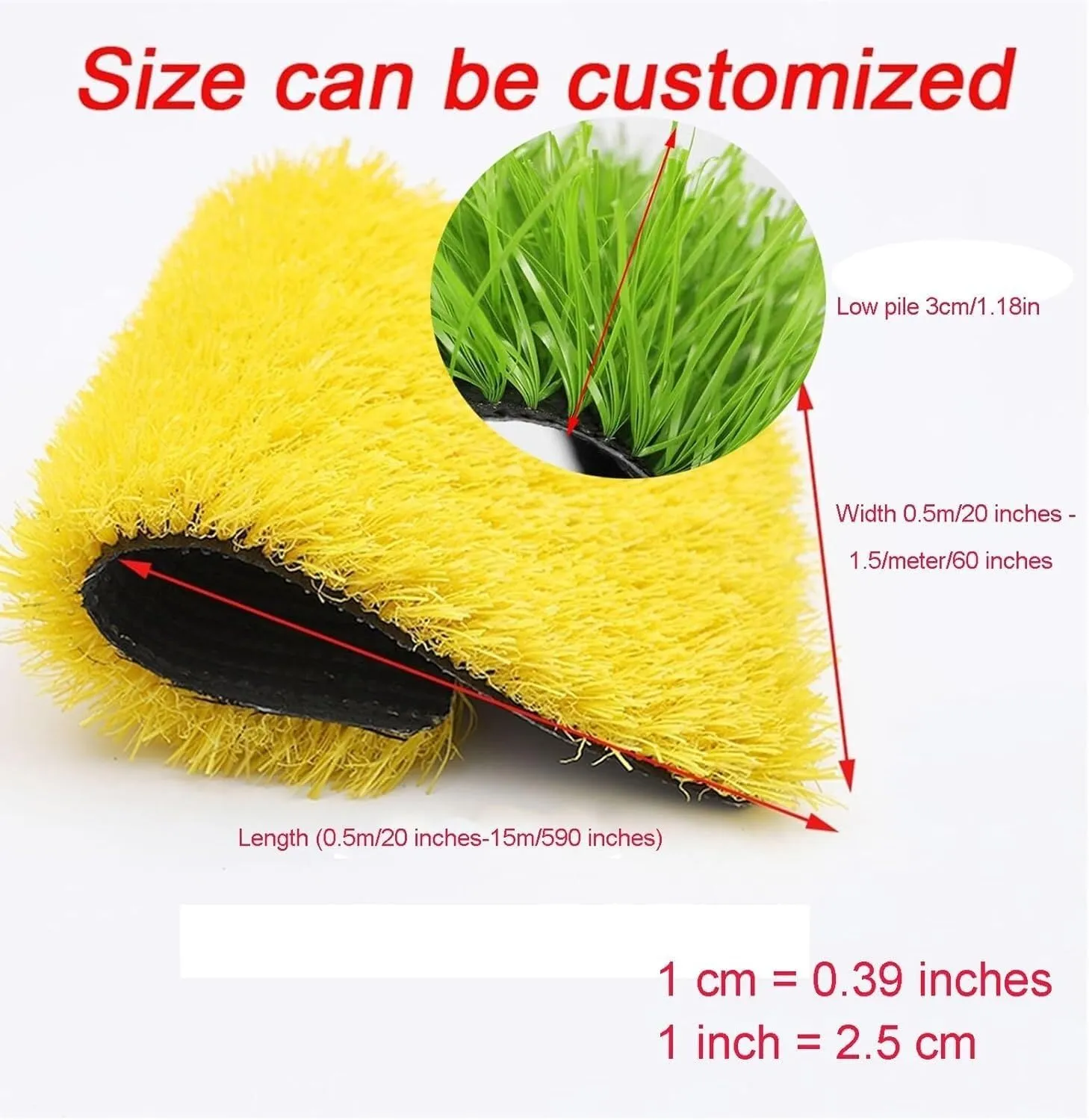 Garden Lawn Mat, Large Lawn, Outdoor Artificial Grass, Courtyard Carpet, Drainage Hole, Pet Reversible Mat for Courtyard Lawn Decoration