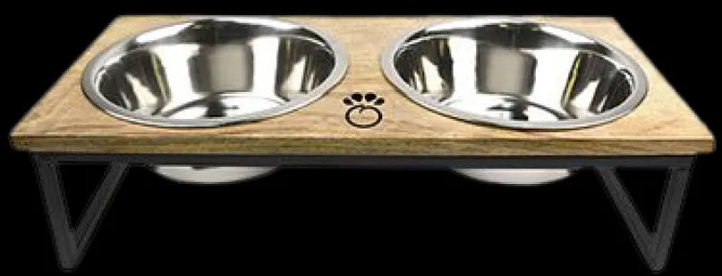 GF Pet Wood Raised Bowls