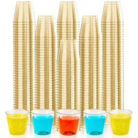 Gold&Blue&Purple Glitter Wide Mouth Plastic Cups