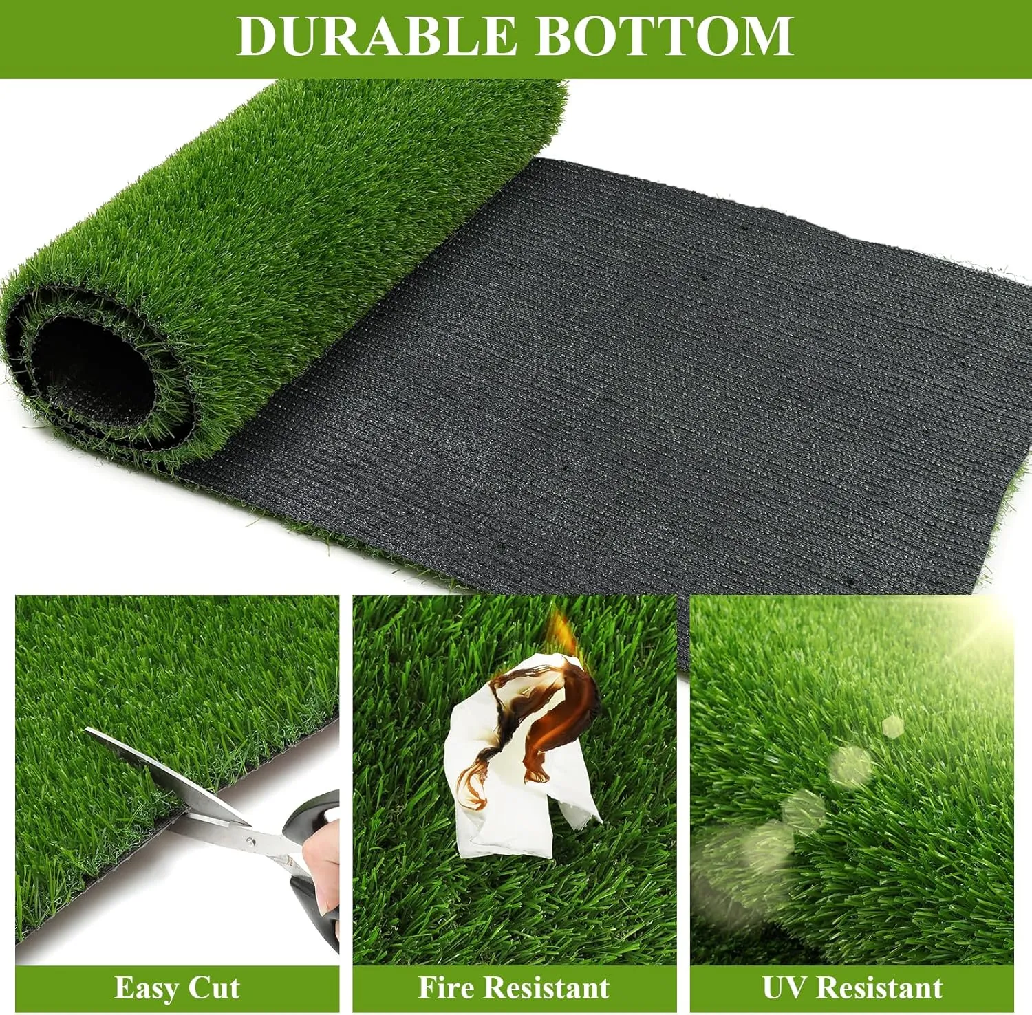 HEBE Artificial Turf Rug Grass Mat 2'x6' Fake Grass Pad for Dogs High Pile Grass Rug Pee Pad with Drainage Holes Reusable Grass Turf Mat for Dog Potty Training Indoor Outdoor