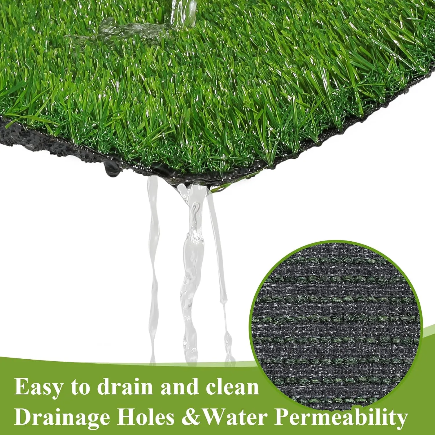HEBE Artificial Turf Rug Grass Mat 2'x6' Fake Grass Pad for Dogs High Pile Grass Rug Pee Pad with Drainage Holes Reusable Grass Turf Mat for Dog Potty Training Indoor Outdoor