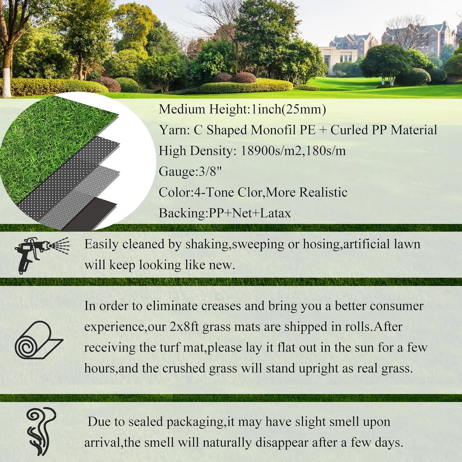 HEBE Artificial Turf Rug Grass Mat 2'x6' Fake Grass Pad for Dogs High Pile Grass Rug Pee Pad with Drainage Holes Reusable Grass Turf Mat for Dog Potty Training Indoor Outdoor