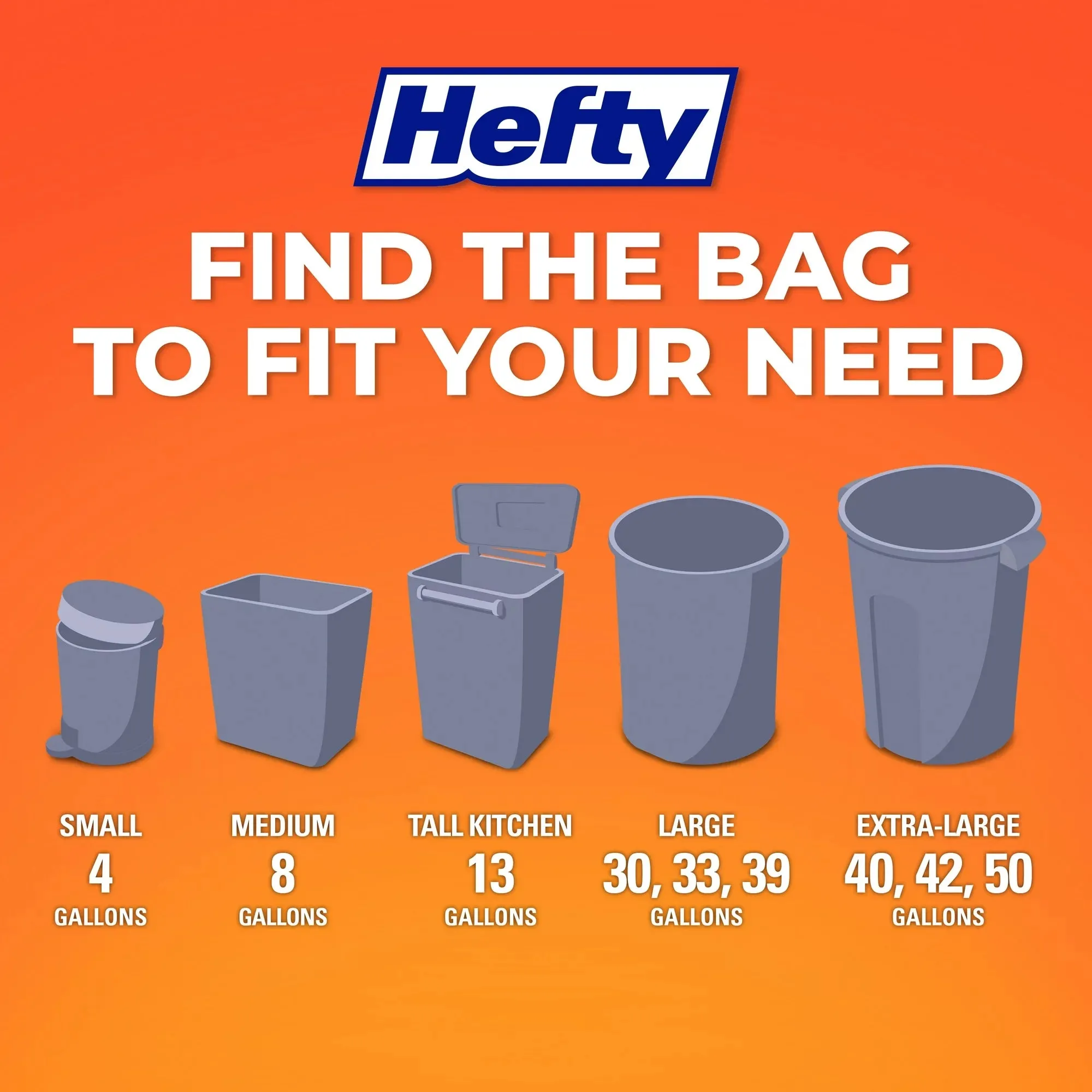 Hefty Medium Garbage Bags, Drawstring, Fabuloso Scent, 8 Gallon, 20 Count