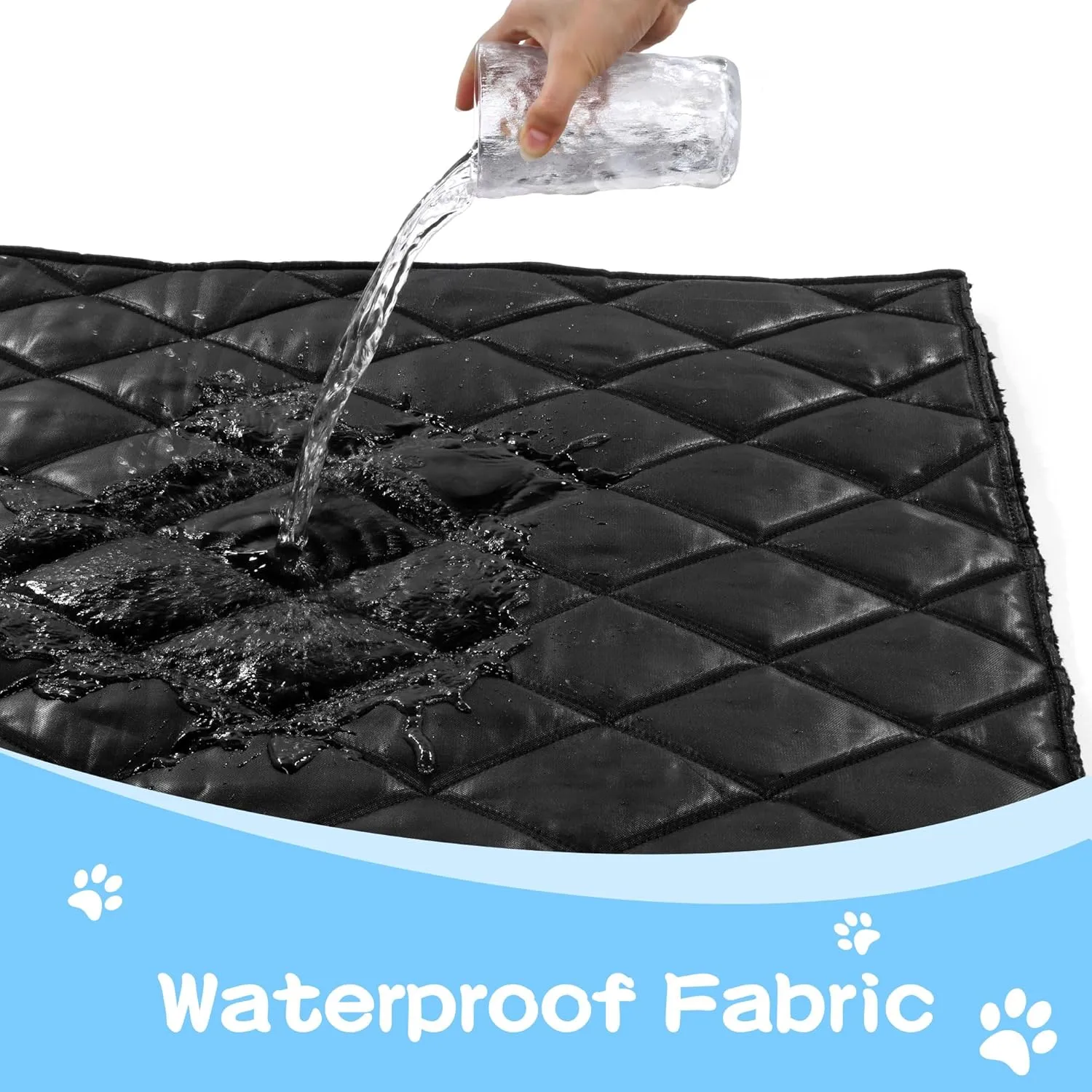 HOMBYS Pee Proof Indestructible Dog Bed for Crate,Reviserable Large Chew Proof Durable Dog Pad for Aggressive Chewers,Fleece Black,18"x29"