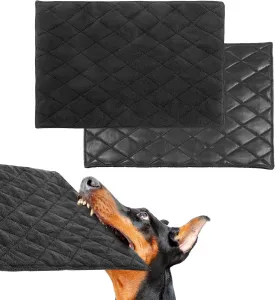 HOMBYS Pee Proof Indestructible Dog Bed for Crate,Reviserable Large Chew Proof Durable Dog Pad for Aggressive Chewers,Fleece Black,18"x29"