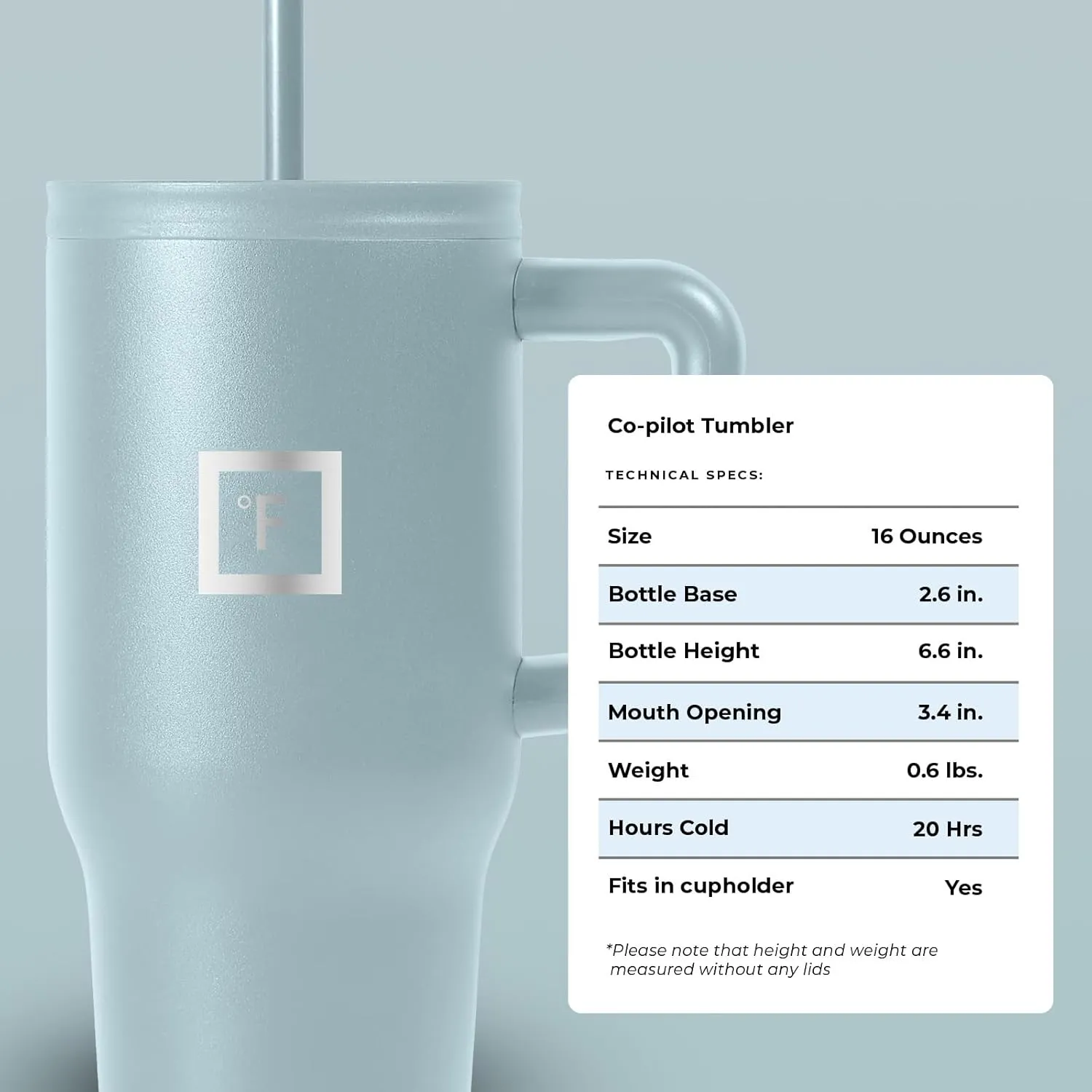 IRON FLASK Co-Pilot Insulated Mug w/Straw & Flip Cap Lids - Cup Holder Bottle for Hot, Cold Drink - Leak-Proof - Water, Coffee Portable Travel Mug - Elemental Gray, 16 Oz