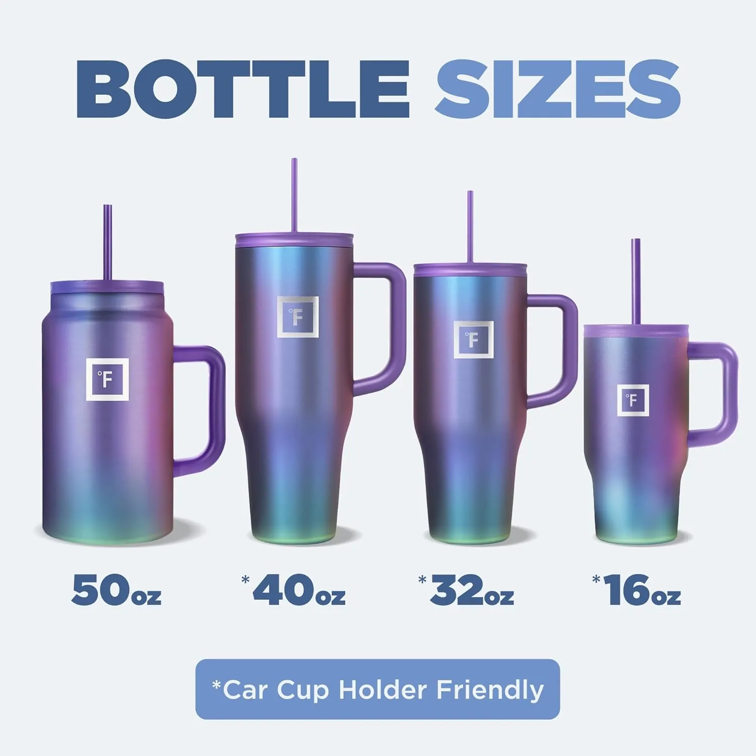 IRON FLASK Co-Pilot Insulated Mug w/Straw & Flip Cap Lids - Cup Holder Bottle for Hot, Cold Drink - Leak-Proof - Water, Coffee Portable Travel Mug - Elemental Gray, 16 Oz