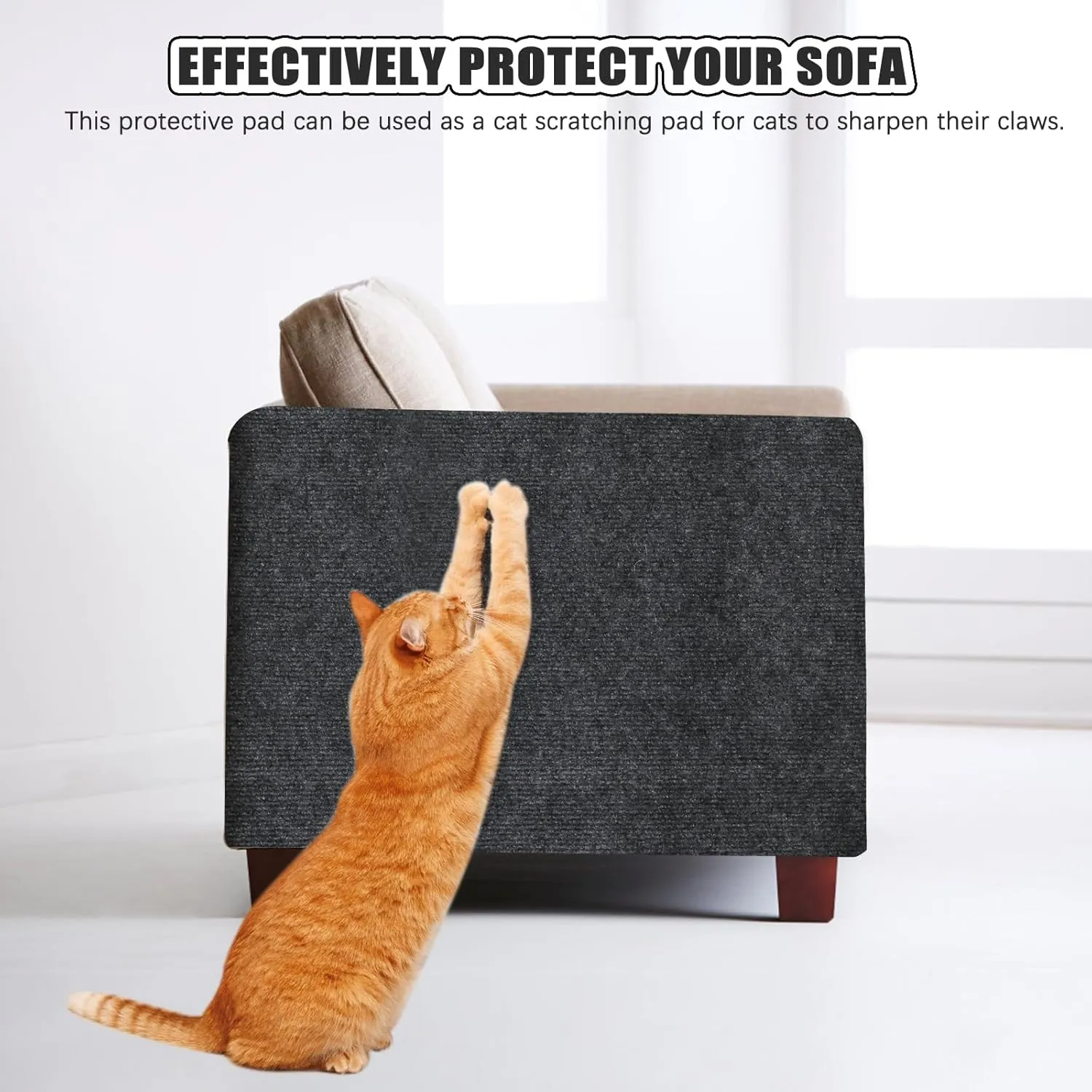 Large 118.1"x15.8" Cat Scratching Mat - Carpet with Self-Adhesive Trimmable-Adhesive Carpet, Cat Scratch Furniture Protector Replacement for Cat Tree Shelf Shelves Couch Furniture DIY Protector