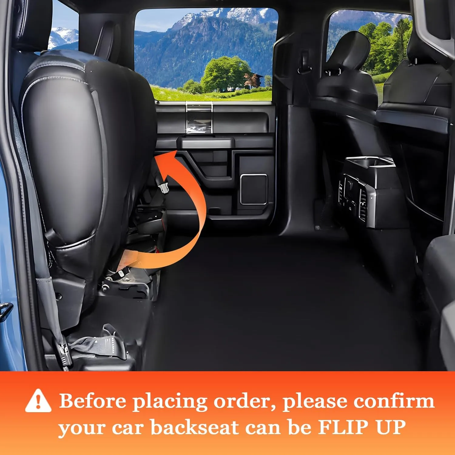Mancro XXL Dog Seat Cover for Truck with Flip Up Rear Seats, Water Resistant Dog Hammock for Truck,Car Dog Cover Back Seat for Full Size Crew Cab Truck, Large SUV, Orange