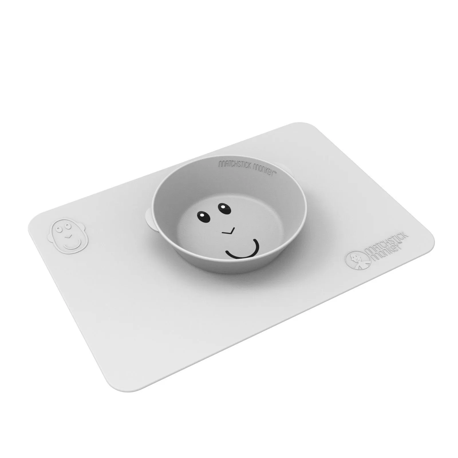 Matchstick Monkey Anti-Slip Bowl - Cool Grey