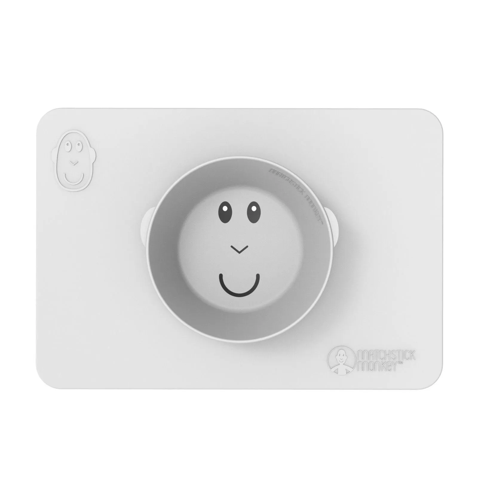 Matchstick Monkey Anti-Slip Bowl - Cool Grey