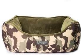 NANDOG Cloud Collection Cat and Dog Bed for Small to Medium Breeds  Made of Ultra Soft Micro Plush Fabric  Reversible Design with Double Stitched Seams (25x21x10) (Camouflage)