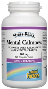 Natural Factors - Stress Relax, Mental Calmness, 100mg/120 chews