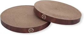 Necoichi Cat Scratcher Bowl Replacement for Indoor Cats - Cat Scratching Lounger with Reversible Usability and Extra Comfort for Lounge, Cardboard Bed Couch / (Regular, Dark Cherry)