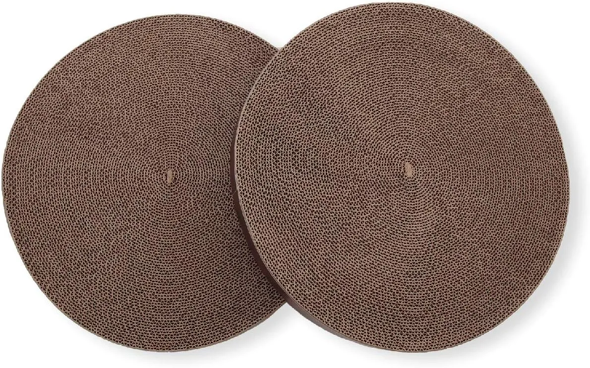 Necoichi Cat Scratcher Bowl Replacement for Indoor Cats - Cat Scratching Lounger with Reversible Usability and Extra Comfort for Lounge, Cardboard Bed Couch / (Regular, Dark Cherry)