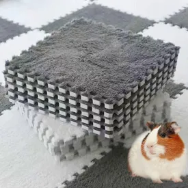 Oncpcare 10Pcs 11 x 11 Guinea Pig Pads Washable, Reusable Guinea Pig Fleece Cage Liners, Soft Warm Rabbit Sleep Mat Blanket Bed (Grey)