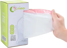 Orino Ultra Strong Garbage Bags 8 Gallon Trash Can Liners for Kitchen and Office Unscented White Drawstring Trash Bags, 60 Count 0.74 mil 22" x 24"