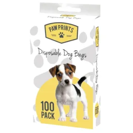 Paw Prints Disposable Dog Poop Bags | 100 Pack