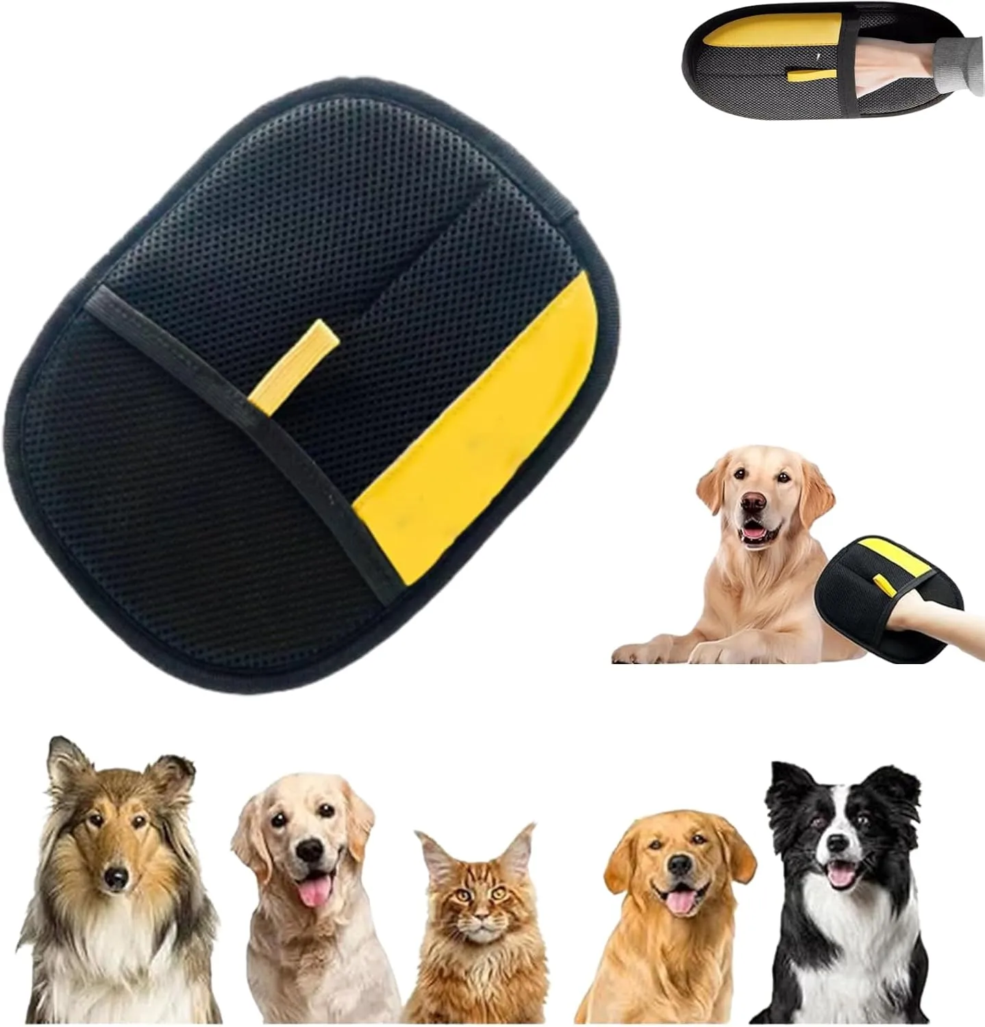Pet Hair Removal Glove  Effortless Fur Cleanup, Electrostatic Pet Hair Remover, Static Removal Gloves for Pet Hair, Reusable Pet Grooming Gloves, for Dogs, Cats, Couch, Furniture, Carpet (1pcs)