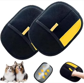 Pet Hair Remover Glove, Reusable Double Sided Electrostatic Pet Hair Remover, Washable Pet Grooming Gloves - Effort-Free Clean, for Clothing/Couch/Furniture/Car Seat (2PCS)